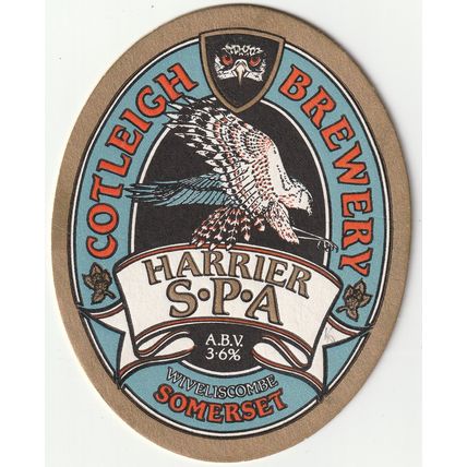 BEER MAT - COTLEIGH BREWERY - HARRIER S.P.A - (Cat No 016) - (1992)