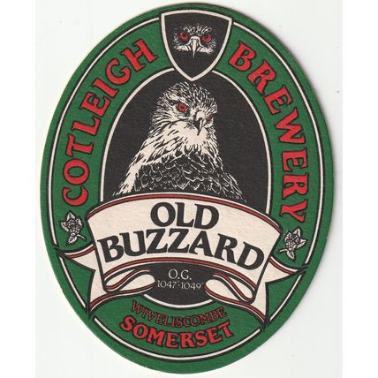 BEER MAT - COTLEIGH BREWERY - OLD BUZZARD - (Cat No 002) - (1987)