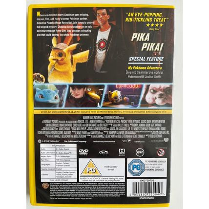 POKEMON DETECTIVE PIKACHU (UK DVD. 2019)