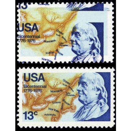 1690, Mint NH 13¢ Blue Color Shifted Freak Error With Normal * Stuart Katz