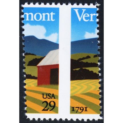 2533, MNH Vermont 29¢ Perfs Shifted Freaky Error ** Stuart Katz