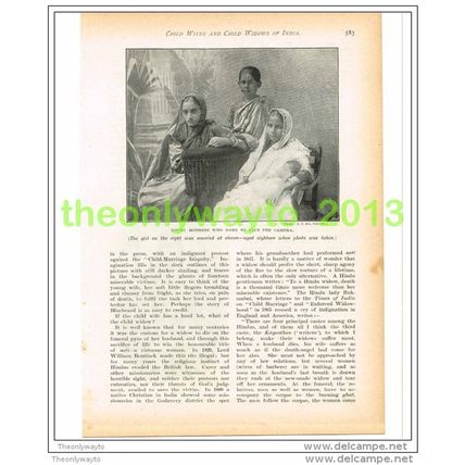 YOUNG MOTHERS FACE THE CAMERA, INDIA, THE QUIVER, Book Illustration, c1897