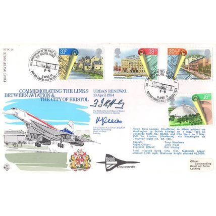 Bristol Aviation Plane KG Lewis RAF Captain Mayor MULTI Hand Signed FDC