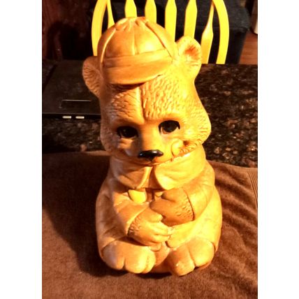 Old Vintage Original DeForest Cookie Jar Smiling Bear 12" Tall 1950s