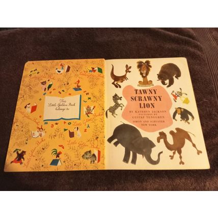 Little Golden Book Tawny Scrawny Lion A Edition By Kathryn Jackson FN- 5.5 1952