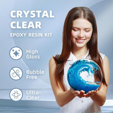 68Oz Crystal Clear Resin Kit,No Bubble & Not Yellowing Epoxy for Coating, Castin