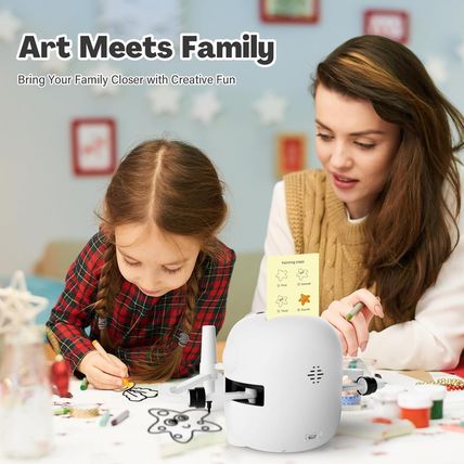 Drawing Robot for Kids with 150 Cards, Voice Interactive Educational Drawing Mac