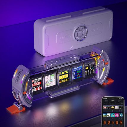 Divoom Times Gate - Cyberpunk Gaming Setup Digital Clock with Smart APP Control,