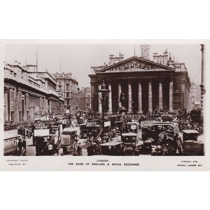 EC844 LONDON - THE BANK OF ENGLAND ROYAL EXCHANGE. R/P POSTCARD