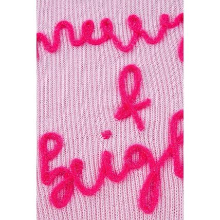 Pink Merry & Bright Pop Up Letter Waffle Knit Sweater
