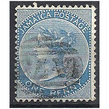 Jamaica 1884 SG17 1d Blue Good/Fine Used ..
