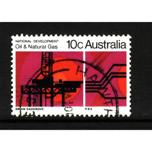AUSTRALIA 1970 NATIONAL DEVELOPMENTS SG472 1Oc COIL AND NATURAL GAS FU #2