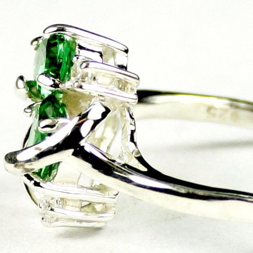 Russian Nanocrystal Emerald, 925 Sterling Silver Ladies Ring, SR016