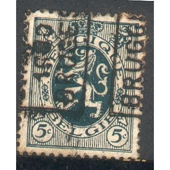 Belgium 1929 - SG490 - 5c green - The Belgian Lion - used