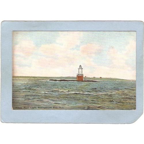 Rhode Island Narragansett Bay Lighthouse Postcard Whale Rock Light~901