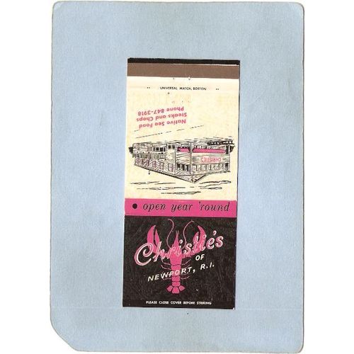 Rhode Island Newport Matchcover Christie's Of Newport ~737