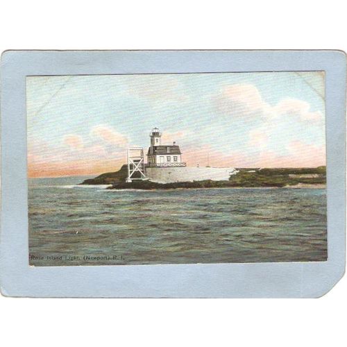 Rhode Island Newport Lighthouse Postcard Rose Island Light~921