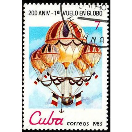 Cuba 1983 Balloons 7c Used Stamp..