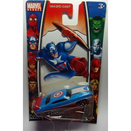 Marvel Heroes ' CAPTAIN AMERICA ' die-cast car Shield on Roof (2006)