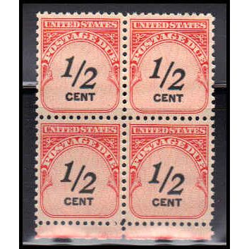 J88 1/2c Postage Due Fine MNH Blk/4 O7074