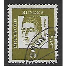 GERMANY BERLIN 1961 FAMOUS GERMANS 5pf OLIVE MAGNUS SG B194 FINE USED#