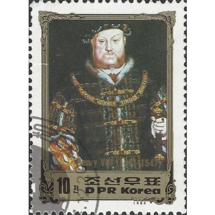 NORTH KOREA, Henry VIII, brown 1984, 10chon