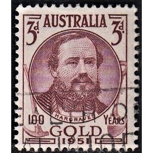 AUSTRALIA, 1951 3d E.H. Hargreaves, SG 245 (Scott #244), used
