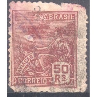 Brazil 1929 - 50r reddish purple - "Aviation" - used 2