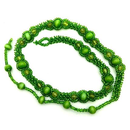 Green Peridot Beaded Daisy Chain Gemstone Choker Necklace