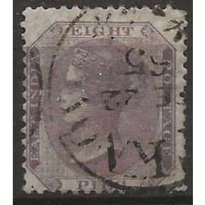 India 1860 SG52 8 Pies Purple Fine Used ..