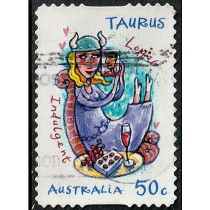 Australia 2007 Zodiac Taurus 50c Used Stamp .