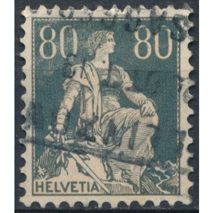 Helvetia: 80c - Switzerland 1916 - FH - MiNr 141x