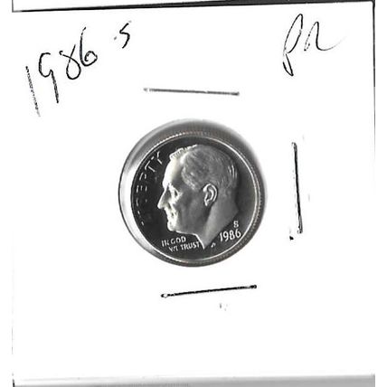 1986-S US Roosevelt Dime Proof