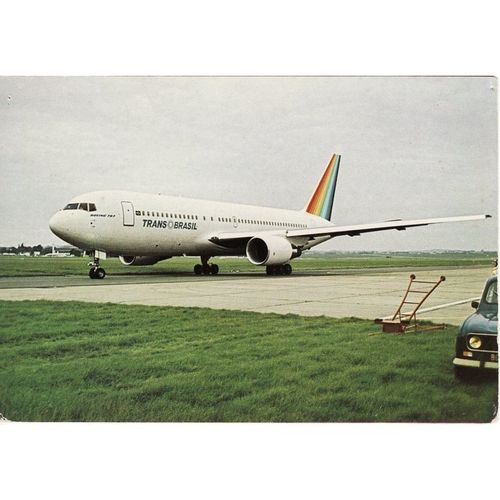 Aviation Postcard Trans Brasil Airlines Boeing 767 Aircraft Transbrasil Brazil