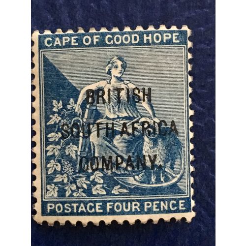 British South Africa Rhodesia 1896 COGH Hope 4d Blue Mounted Mint MM SG 62 stamp