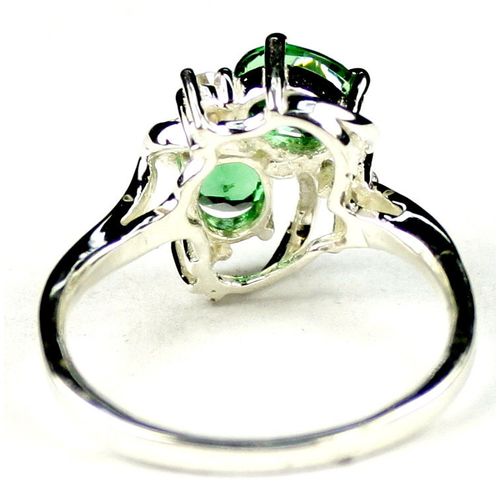 Russian Nanocrystal Emerald, 925 Sterling Silver Ladies Ring, SR016