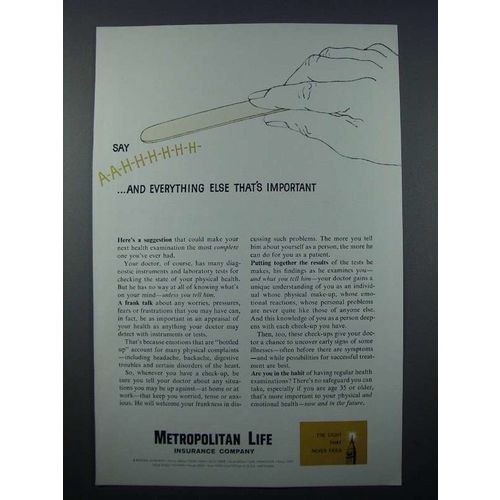 1962 Metropolitan Life Insurance Ad - Say Ahhh