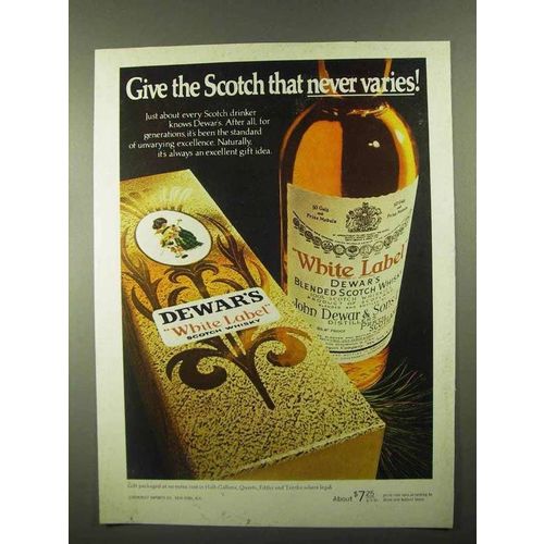 1968 Dewar's White Label Scotch Ad - Never Varies
