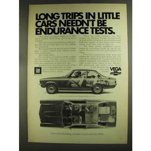 1972 Chevrolet Vega Ad - Long Trips in Little Cars