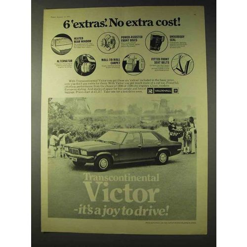 1973 Vauxhall Transcontinental Victor Car Ad - Extras