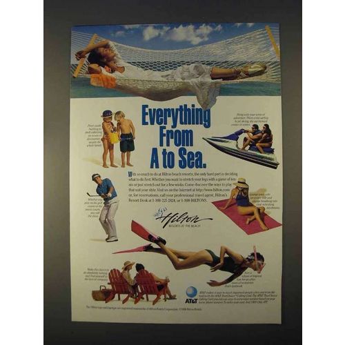 1996 Hilton Resorts Ad - Everything From A to Sea