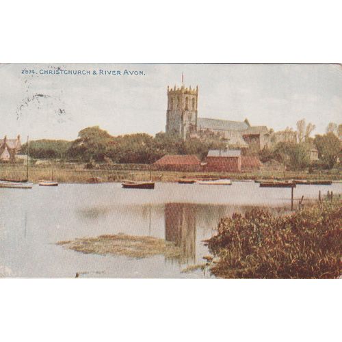 GB 1925 Christchurch & River Avon by Photochrom see rest