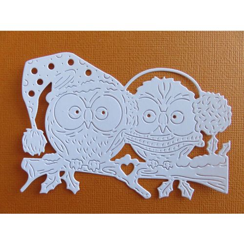 6 x Tattered Lace Die Cuts Christmas Owl Couple