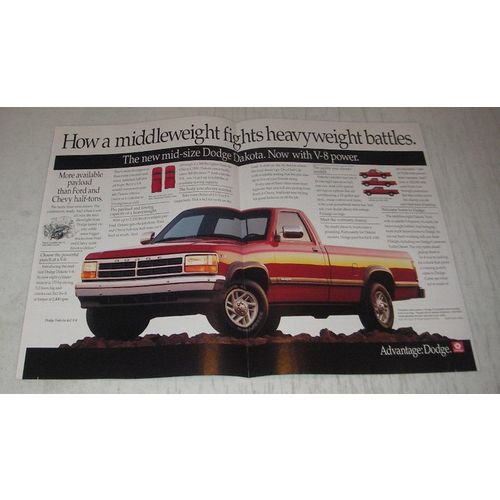 1990 Dodge Dakota Pickup Truck Ad - How a middleweight fights heavyweight