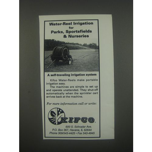 1991 Kifco Water-Reels Ad - Water-Reel irrigation for parks, sportsfields