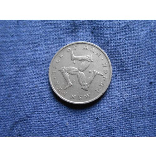 1975 ISLE OF MAN TEN NEW PENCE COIN.