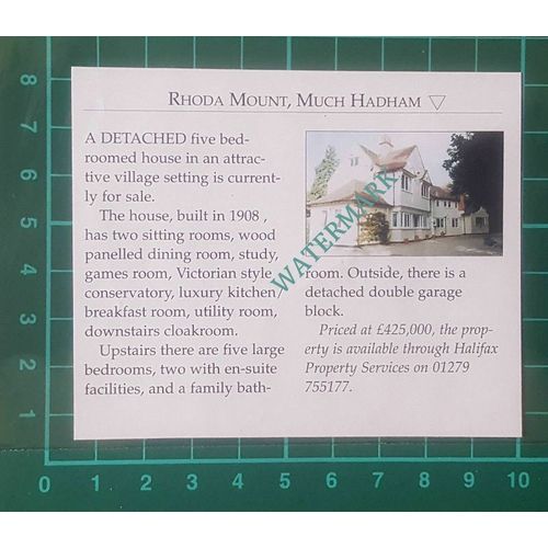 C2737) Rhoda Mount Much Hadham House Sale Advert - 1996 Clip