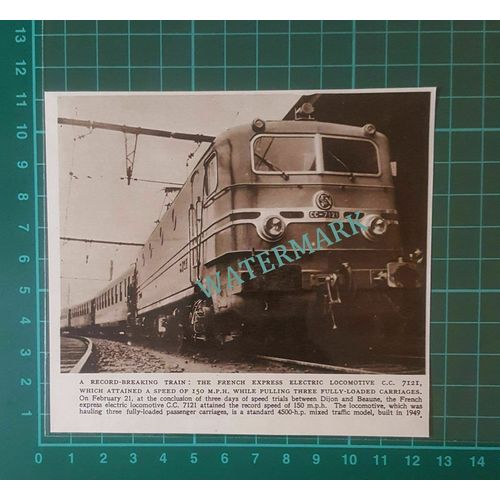 C2632) The French Express Electric Locomotive CC 7121 Speed Record - 1954 Clip