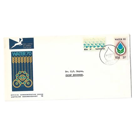 SouthAfrica.Water 70 Campaign set of 2.First Day Cover.Dec20