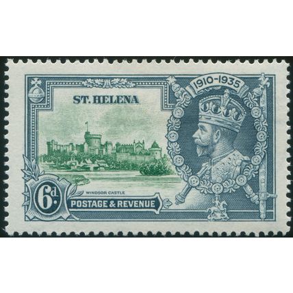 St Helena 1935 6d green & indigo Silver Jubilee SG 126 unused